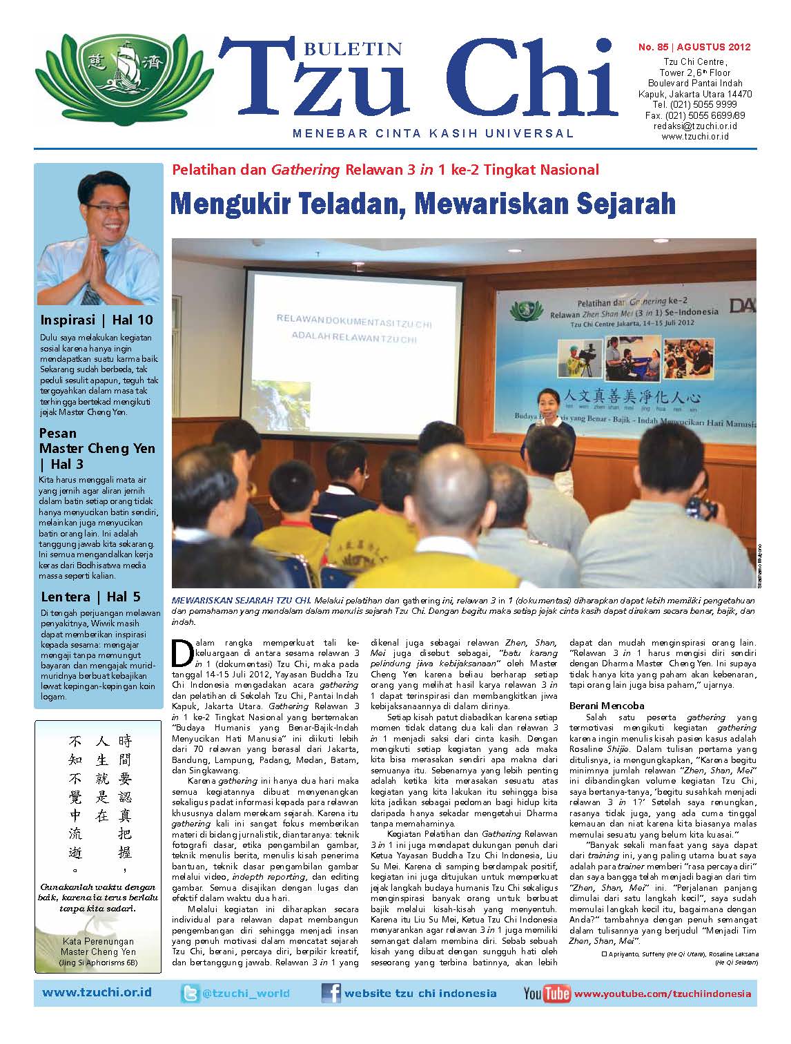 Buletin Edisi 85 (Edisi Khusus Aula Jing Si)  Agustus 2012 Edisi Khusus Aula Jing Si